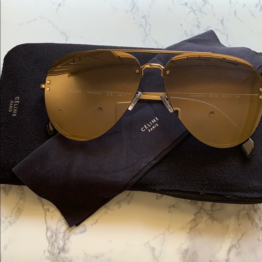 Celine Paris Designer Mirror Aviator Sunglasses